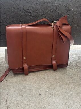 ECOSUSI Women Briefcase PU Leather Laptop Backpack Convertible Backpack w/Bow